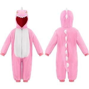 Spooktacular Creation Halloween Baby Pink Dragon Toddler Hooded Jumpsuit Costume